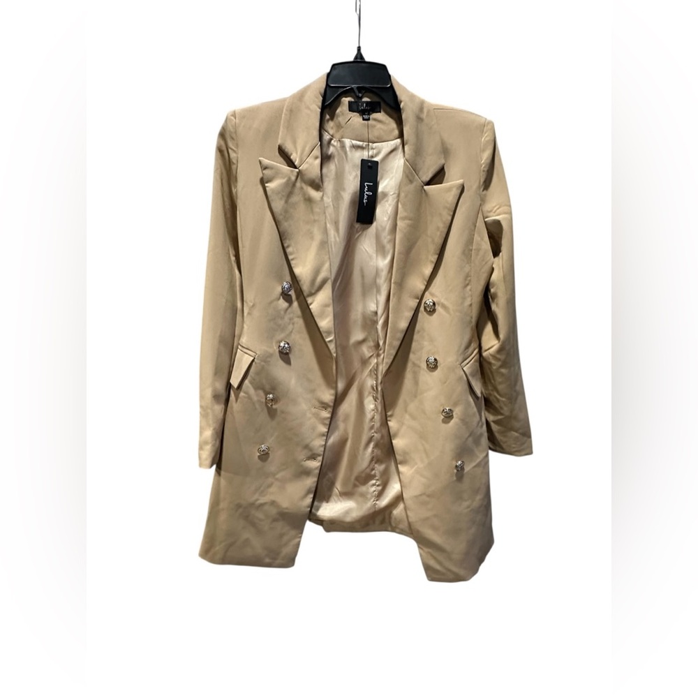 Lulus Beige Blazer Suit Jacket Medium NEW NWT - Picture 1 of 4